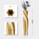 Tall Vases - 23.6" Tall Floor Vase for Home Decor, Floor Vases, Black Hexagon Twist Floor Vase, Fits Into Hay/Pampas Grass, Living Room, Office, Wedding Decor (Resin Gold)