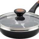 Farberware Glide Copper Ceramic Nonstick Covered Egg Poacher, 8-Inch, Black - 10654