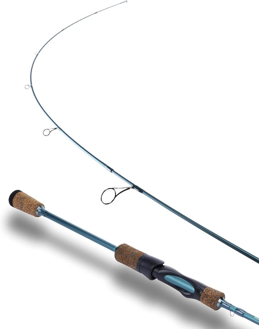 LITTMA Rezil Ultralight Trout Fishing Rod Reinforced Carbon Fiber, 2-Piece Travel Design, Sensitive Freshwater & Light Saltwater Spinning Rod with Cork Handle & Stainless Steel Guides