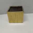 WGV Ceramic Cube Vase Width 5.5" Height 5" (Fits 5" Pot) Elegant Modern Block Square Floral Planter Terrarium Container Table Dresser for Event Accent Home Office Decor Gold Textured 1 Piece