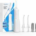 Water Dental Flosser Teeth Pick: Portable Oral Irrigator, 3 Modes Cordless Water flosser,Battery Operated, IPX5 Waterproof Flossing Machine for Teeth Cleaning for Travel Home - White