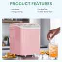 NEWBULIG Ice Makers Countertop with Handle, Portable Ice Machine, 9 Bullet Ice Cubes in 6 Mins, 26lbs in 24Hrs, Auto-Cleaning, with Basket and Scoop, for Home, Kitchen, RV, Camping, Light Pink