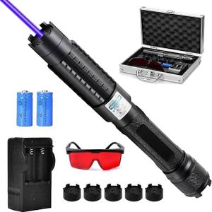 This Portable Blue Light Flashlight Features an Aluminum Alloy Body, a Waterproof Design, Multiple Adjustable Brightness Levels, and is Rechargeable, Making it Suitable for Various situations.