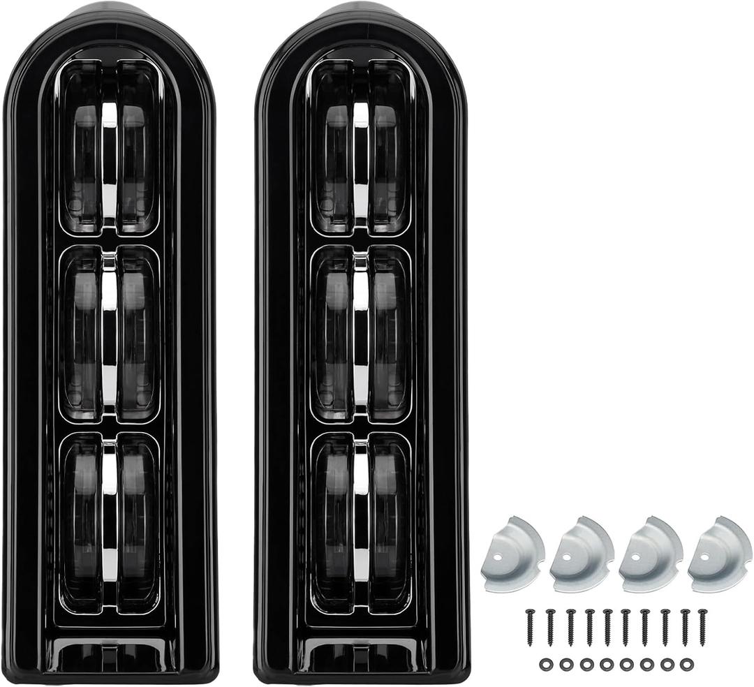 LKV Motorcycle Rear Saddlebag LED Light Inserts Support Tail Lights Filler Panel Lights for Harley Touring FLHTCU FLHTK FLTRU Road King Electra Glide 2014-2022 (Black)