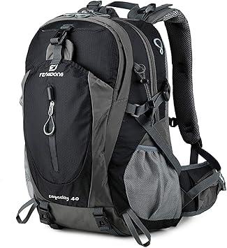 FENGDONG 40L Waterproof Lightweight Outdoor Daypack Hiking,Camping,Travel Backpack for Men Women Black