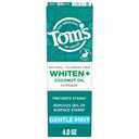 Tom's of Maine Whiten Plus Coconut Oil Fluoride Free Toothpaste, Natural Whitening Toothpaste with Coconut Oil and Plant-Based Cleansers, Whitens Without Causing Sensitivity, Gentle Mint, 4.0 Oz