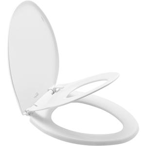 Little2Big Toilet Seat with Built-In Toddler Potty Training Seat, Slow Close, Easy to Install, Made in USA, ELONGATED, White