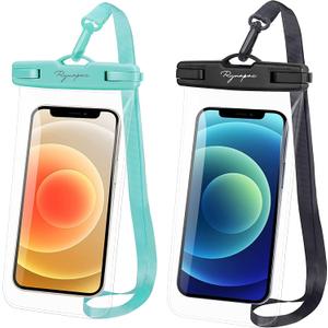 Rynapac IPX8 Waterproof Phone Pouch - 8.5in, 2 Pack Waterproof Phone Case for iPhone 17 16 15 Pro Max, Galaxy S26 S25 Ultra, Cellphone Dry Bag with Lanyard for Beach Vacation Travel Cruise Essentials