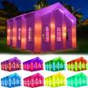 Inflatable Nightclub Tent 26.24ftx20ftx16.5ft, Portable Glow up Gazebo Tents with Colorful LED Lights, 6 Door Windows Marquee Building House Church for Party Wedding Birthday