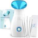 Pure Daily Care NanoSteamer Large 3-in-1 Nano Ionic Facial Steamer with Precise Temp Control - Humidifier - Unclogs Pores - Blackheads - Spa Quality - Bonus 5 Piece Stainless Steel Skin Kit (Teal)