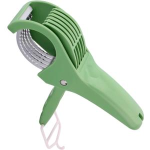 Multifunctional Banana Slicer, Stainless Steel Vegetable Cutter with ABS Handle for Even Slicing of Bananas Fruits Vegetables Sausages and More Ideal for Fruit Salads & Food Prep (Green)