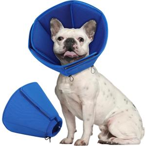 Dog Cone Collar - Soft Elizabethan Collar for Dogs After Surgery, Comfy Cone for Dogs to Stop Licking, Adjustable Dog Cone Alternative for Wound Healing (Navy M)