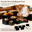 6 Pcs Buffet Risers with Mini Sign and Maker, Black Food Risers Display Stand for Buffet Table Party Catering Dessert Jewelry Collectibles, Nesting Cube Boxes with Hollow Bottoms (8",7",6",5",4",3")