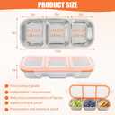 Xorim Stainless Steel Snack Containers, Reusable Stainless Steel Snack Box, 3 Compartments, Divided Food Storage Containers for School, Home and Travel, White Lid