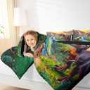Erosebridal Boys Dinosaur Bedding Set - 3D Cartoon Dinosaurs Comforter Set with 2 Pillow Cases - Soft, Lightweight Duvet Sets for All Season (Queen)