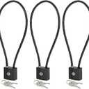 HOX Cable Locks with Keys - Keyed Alike Cable Safe Lock, for Locking and Safety (3 Pack)