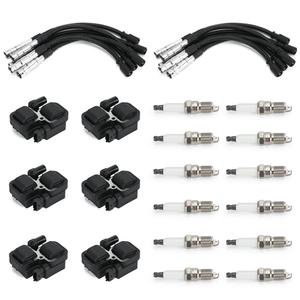 Set of 6 Ignition Coil W/ 12 Platinum Spark Plug & Wire Set for Chrysler Crossfire 2004-2008 for Mercedes-Benz C240 C280 CLK500 E320 G500 ML320 ML350 R500 S430 SL500 1998-2007 UF359