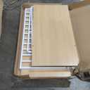 VASAGLE Kitchen Island with 3 Shelves, 47.2 Inches Width Kitchen Shelf with Large Worktop, Stable Steel Structure, Industrial, Easy to Assemble, Oak Color and White UKKI001W09