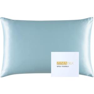 ZIMASILK 25 Momme 100% Pure Mulberry Silk Pillowcase for Hair and Skin Care, Highest Grade 6A Pillow Cases for Women, Long-Lasting Durablity, Gift for Women Men, 1Pc (King 20"x36", Light Blue)