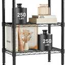OLIXIS 3 Tier Storage Shelves, Metal Wire Rack Shelving Unit, Adjustable Heavy Duty Standing Shelf Organizer for Closet Bathroom Kitchen Garage Laundry Pantry, 13.8" D x 23.6" W x 30" H (Black)