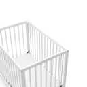 Graco Teddi 4-in-1 Convertible Mini Crib with Bonus Water-Resistant Mattress GREENGUARD Gold Certified, 2.75-Inch Mattress Included, Small Spaces Crib, Easy 30-Minute Assembly (White)