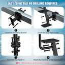ZHDD Heavy-Duty Side-Mount Boat Trailer Steps with Handrail – 500LB Capacity, Steel Anti-Slip Steps, Compatible with 2"-4" W x 3"-5" H Trailer Tongues, All-Steel Powder Coated (3 Steps)