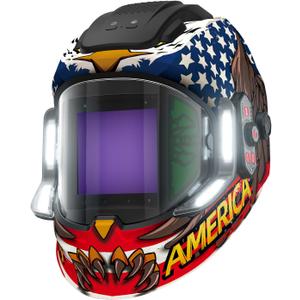 ANDELI Welding Helmet with 4 LED Light, Panoramic Large Viewing Screen 3.94"X3.74" True Color Auto Darkening Welding Helmet, 6 Arc Sensor 4/5-9/9-13 Type-C Charging