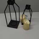 PHOSPHOR Modern Farmhouse Decor Lanterrn Set of 2 Black Metal Candle Holder for Indoor Outdoor Lanterns with Candles for Living Room Fireplace Dining Table Centerpieces Home Kitchen Decor (Black-style 04)