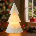 Fenyluxe 19.7in Giant Light Up Honeycomb Paper Christmas Tree, Indoor Christmas Decorations and Holiday Centerpieces for December Holiday Season Home Office and Xmas Party Supplies