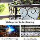 Hanging Railing Planter with Hooks, Iron Hanging Planter Holder, Balcony Plant Holder Railing Shelf Fence Hanging Flower Bucket for Outdoor Garden Window Porch Patio (23.6 x 7.8 x 4.7 Inch)