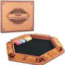 AMEROUS Upgraded 1-6 Players Shut The Box Dice Game, Wooden Board Table Math Game with 16 Dice for Kids Adults, Family Classroom Home Party or Pub