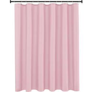 Biscaynebay Hotel Quality Fabric Shower Curtain Liners 72 Inch by 72 Inch, Pink Water Resistant Bathroom Curtains, Rust Resistant Grommets & Weighted Bottom Machine Washable