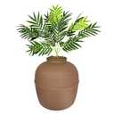 Good Pet Stuff Hidden Cat Litter Box Enclosure with Artificial Plant, Decorative Round Planter, Removable Tray, Charcoal Filter Odor Control, Easy-to-Clean, Made in USA, Essentials Kit, Brown