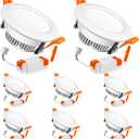 3.5 Inch LED Recessed Lighting Dimmable Downlight, 7W (55W Halogen Equivalent), 3000K Warm White, CRI80, LED Recessed Ceiling Light with Driver (8 Pack)