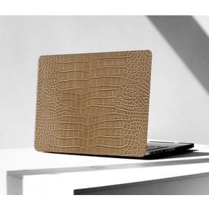 Compatible for Crocodile MacBook Pro 13 Inch Case 2025-2016 M2 M1 A2338 A2289 A2251 A2159 A1989 A1706 A1708, Textured Elegant Alligator Skin Snakeskin PU Leather Hardshell & Keyboard Cover, Brown