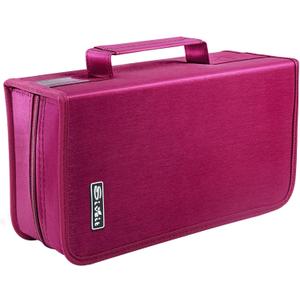 Siveit CD/DVD Storage Holder - 128 Capacity Organizer, Portable CD Wallet for Home & Travel (Black, Rose)
