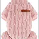 Dog Sweater for Small Dogs, XXS Dog Sweaters Turtleneck Doggie Pajamas Jumpsuits, Small Doggy Clothes Girl Boy, Cold Weather Puppy Onesie Outfits Yorkie Chihuahua Apparel,Light Pink, Medium