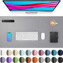 Aothia Leather Desk Pad Protector, Mouse Pad, Office Desk Mat, Non-Slip PU Leather Desk Blotter, Laptop Desk Pad, Waterproof Desk Writing Pad for Office and Home (23.6" x 13.7", Light Grey)