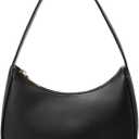 Shoulder Bags for Women, Cute Hobo Tote Handbag Mini Clutch Purse with Zipper Closure (Large, Black)