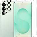 BIGFACE Galaxy S25 Plus Tempered Glass Screen Protector + Camera Lens Protector [2 + 2 Pack][Case Friendly][Anti-Scratch][Ultrasonic Fingerprint Unlock] HD Protective Film for Samsung Galaxy S25 Plus, Set of 2