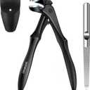 DRMODE Toenail Clippers for Thick Toenails for Seniors, Upgraded Long Handled Angled Head Toe Nail Clippers for Men Thick Nails with Wide Opening, Large Finger Nail Clippers Adult with Catcher