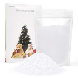 100g Flocking Powder, Velvet Fibers for Christmas Tree Crafts/Taba Squishy/Nails Art/Doll Decorations/DIY Scenery (White)