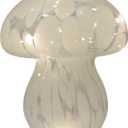 Mushroom Table Lamps Night Lights Cute Glass Nightstand Bedside Desk Lamps for Bedroom Living Study(Bulb Included) - White