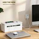 Metal Cable Management Box - Large Cable Organizer Box and Power Strip Box for Electrical Cord Hiding, Home Office Desk and Floor Cables Hider, TV Wires Storage Organization
