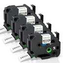 Labelife TZe-251 TZe251 TZe TZ Tape 24mm 0.94 Laminated White Replacement for Brother P Touch Label Tape 24mm Label Maker Tape 1 Inch for Brother PT-D600 PT-D610BT PT-P710BT PT-P700 PT- P910BT, 4-Pack (Black on White)