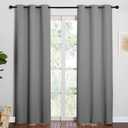 NICETOWN Thermal Insulated Grommet Blackout Curtains for Office, Kids Window Drape Panel for Nursery, Privacy Short Curtains (Silver Grey, 2 Panels, W42 x L84-Inch)