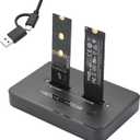 ELUTENG M.2 NVMe SSD Cloner, USB 3.2 20Gbps Dual Bay NVMe Enclosure, Tool-Free Offline Clone & SSD to USB Adapter, Supports M-Key 2230/2242/2260/2280 SSDs