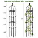 Garden Obelisk Trellis for Climbing Plants Outdoor 6 Ft Rose Bush Round Trellis for Pots Rustproof Metal Plant Flower Trellises for Clematis Vine Jasmine Support Outdoor Indoor (Black)