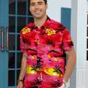 KYKU Hawaiian Shirt for Men: Tropical Summer Beach Short Sleeve Button Down Shirt with Pocket (XL)