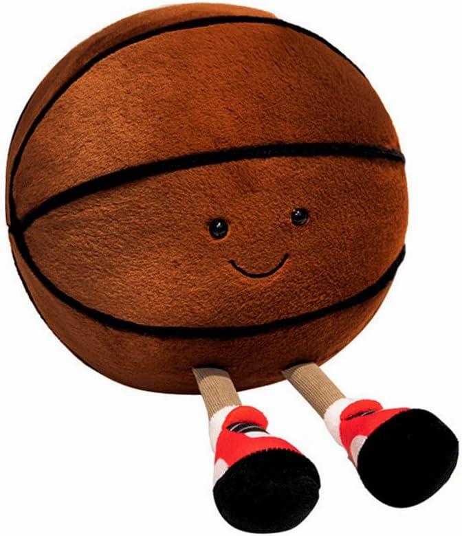 XIYUAN 13.7inch Football Plush Toys Soft Stuffed Sports Plush Balls Cute Fun American Soccer Doll Toys with feet Creative Football Spherical Decor Throw Pillow for Christmas Kids Gift (Basketball)